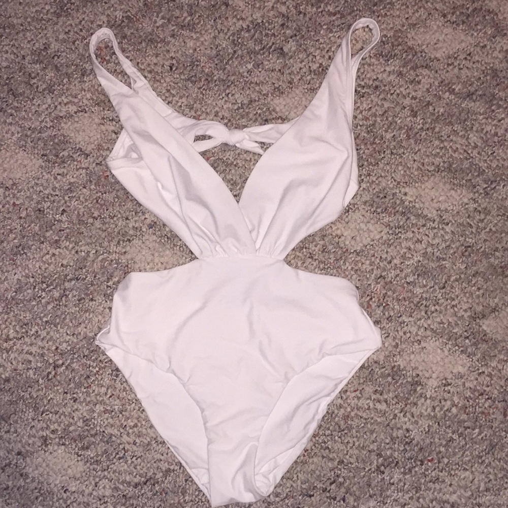 White cutout one piece